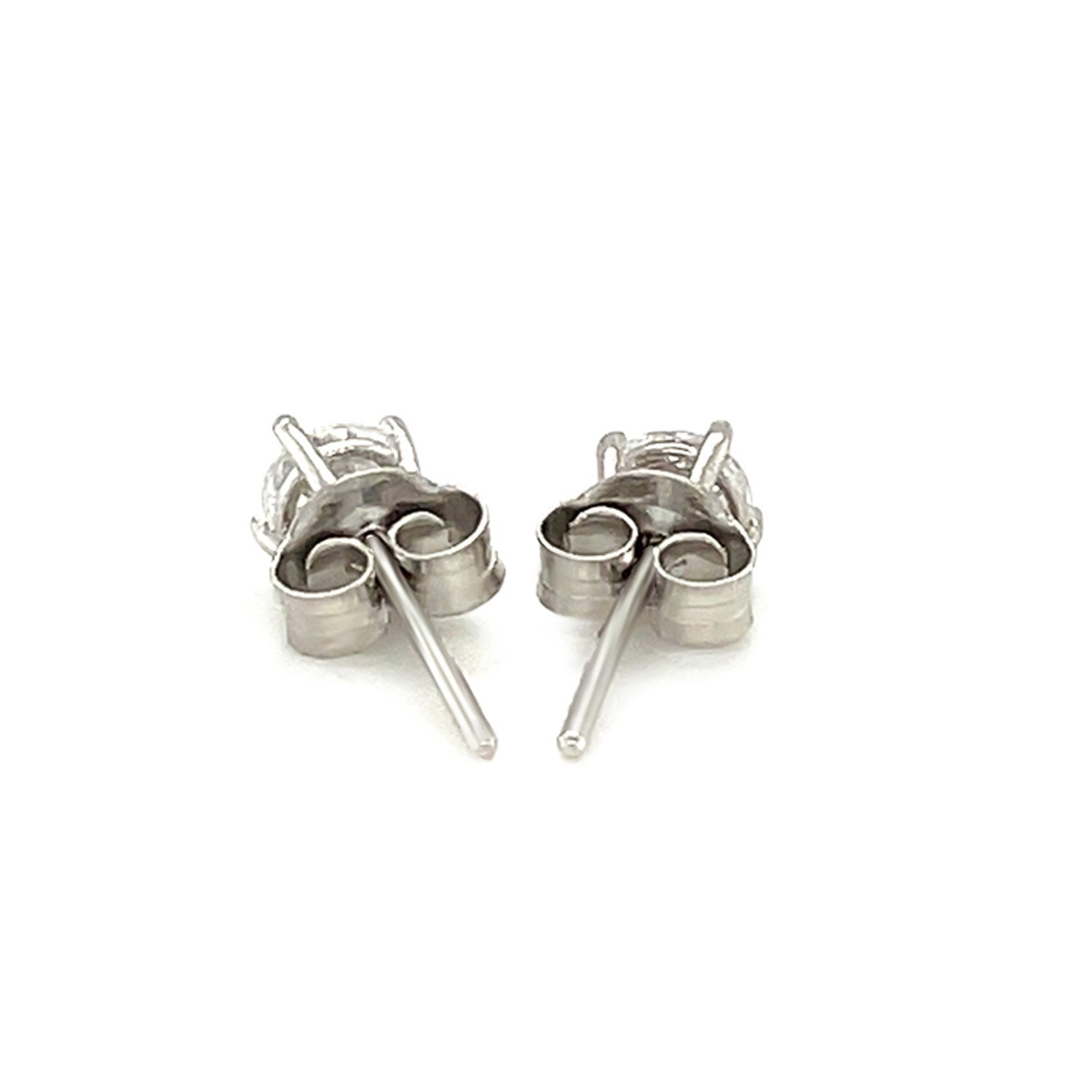Sterling Silver Faceted White Cubic Zirconia Stud Earrings(4mm) by Avera Group