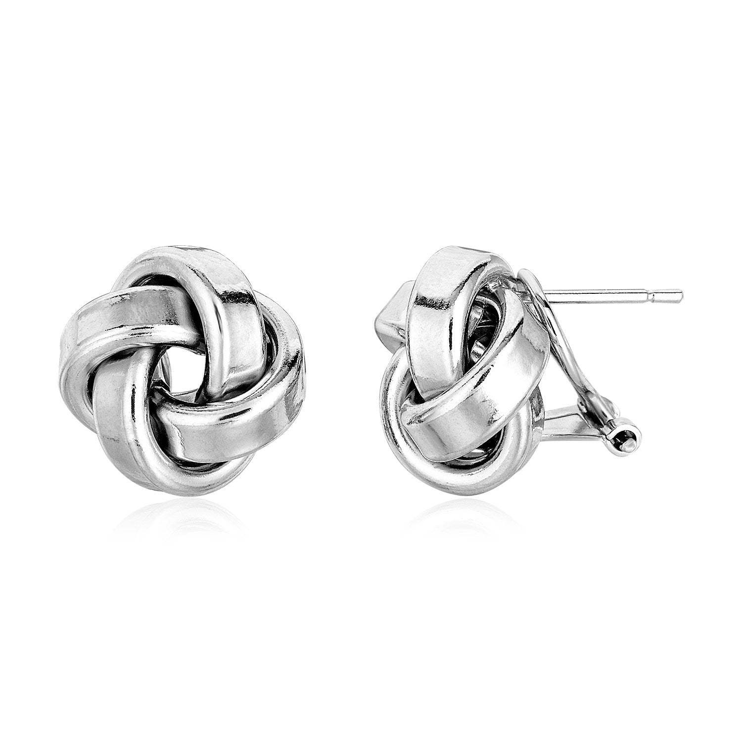 Large Sterling Silver Polished Love Knot Earrings DestGlow