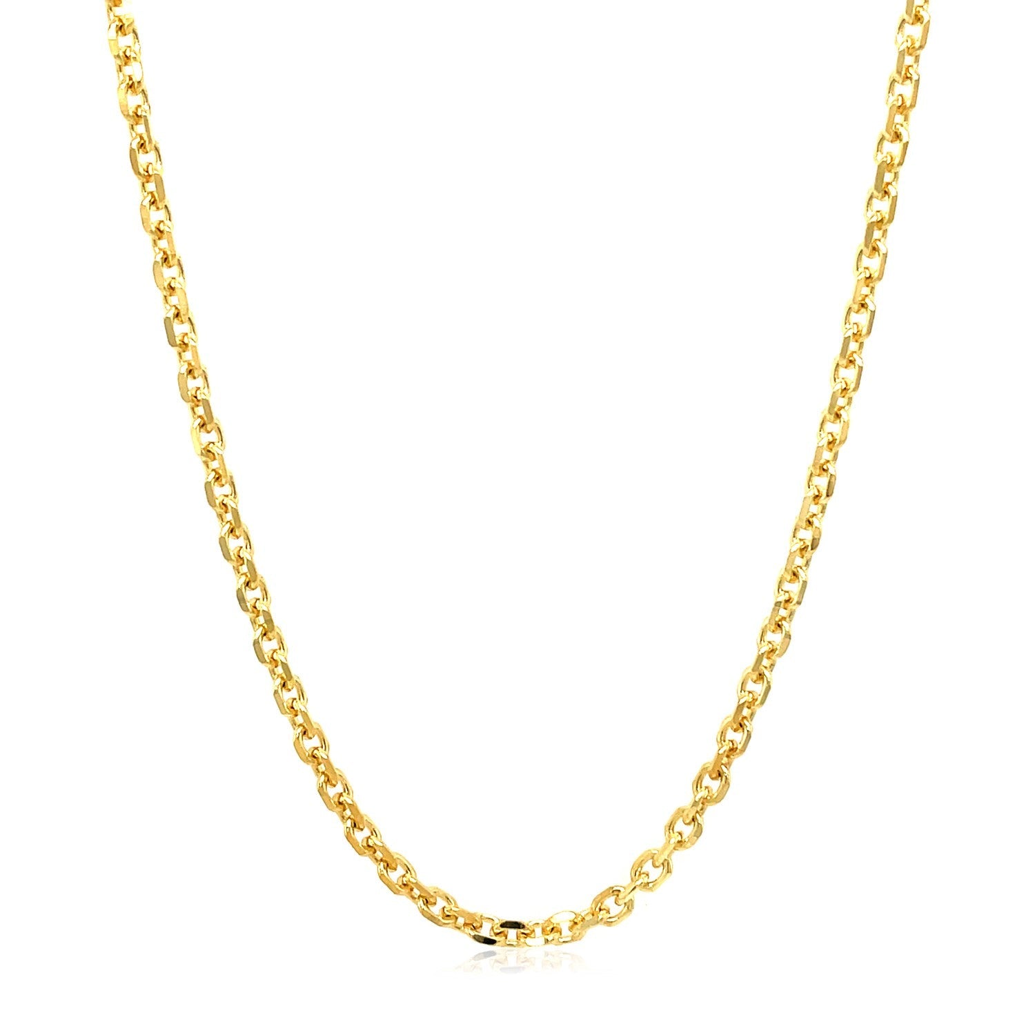 2.6mm 14k Yellow Gold Diamond Cut Cable Link Chain by Bids.com