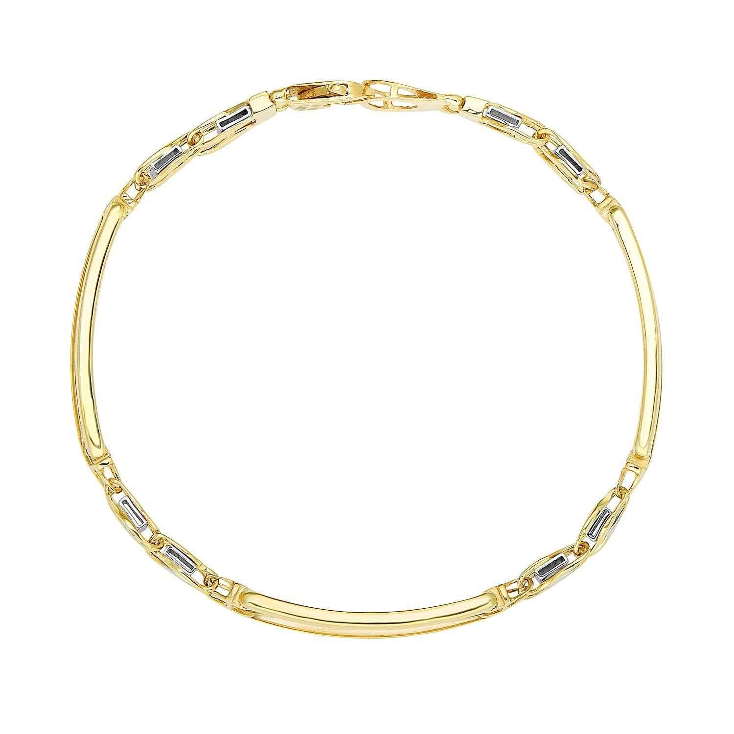 14k Two-Tone Gold Fancy Bar Style Men&