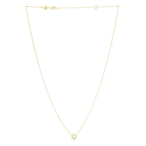 14k Yellow Gold Star of David Necklace by Bids.com