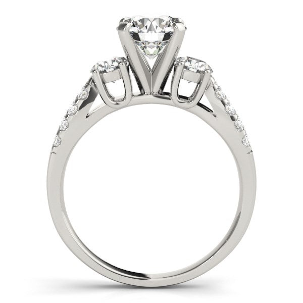 14k White Gold Split Shank 3 Stone Round Diamond Engagement Ring (2 cttw) by Bids.com