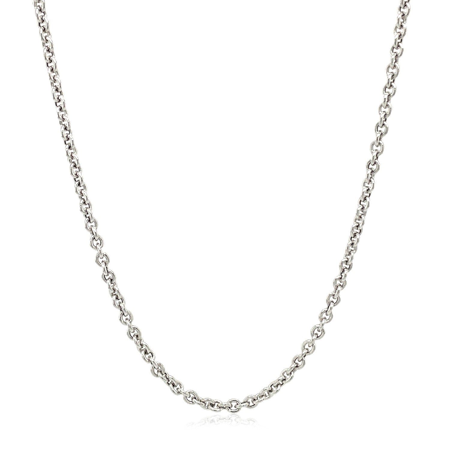 14k White Gold Forsantina Lite Cable Link Chain (2.30 mm) by Avera Group