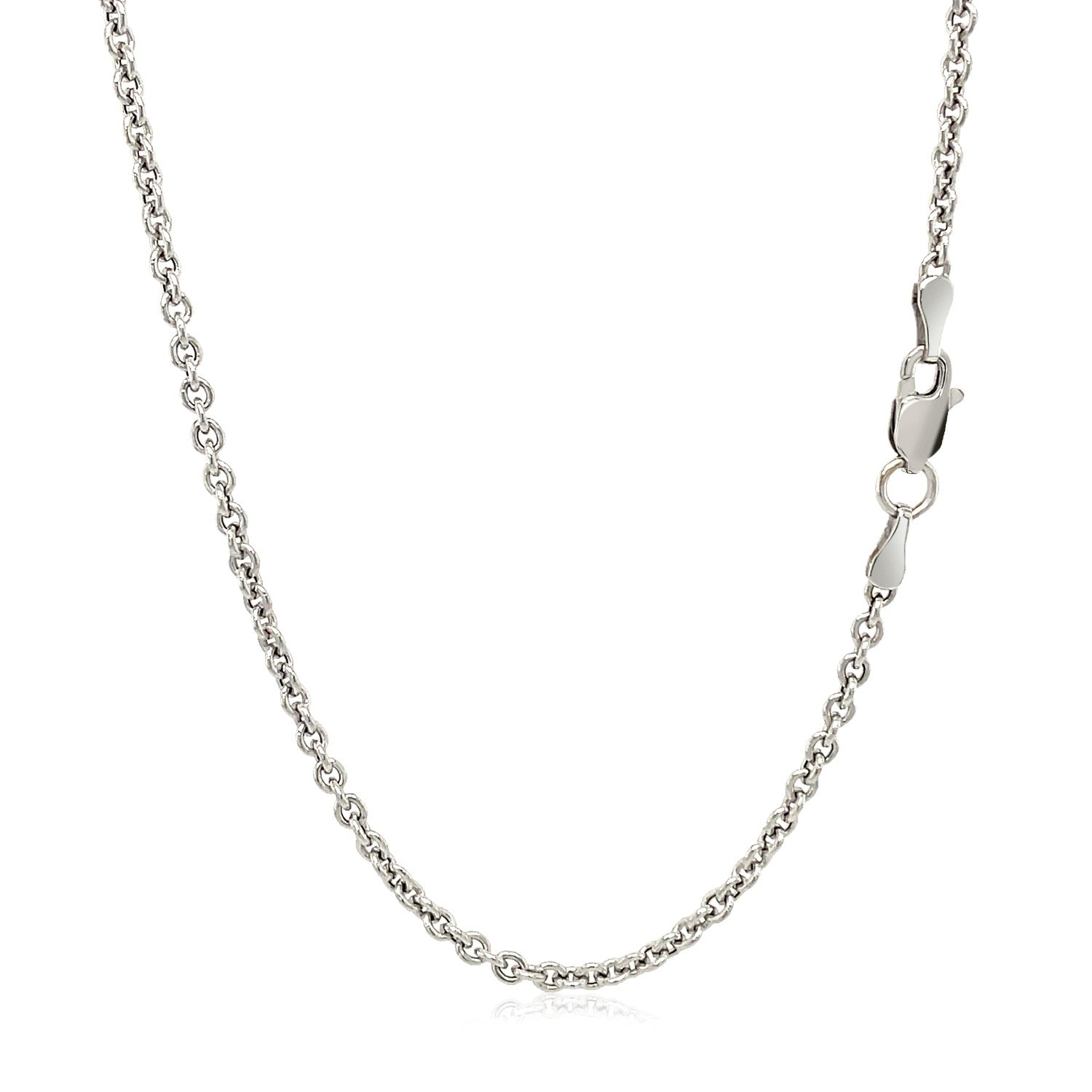 14k White Gold Forsantina Lite Cable Link Chain (2.30 mm) by Avera Group