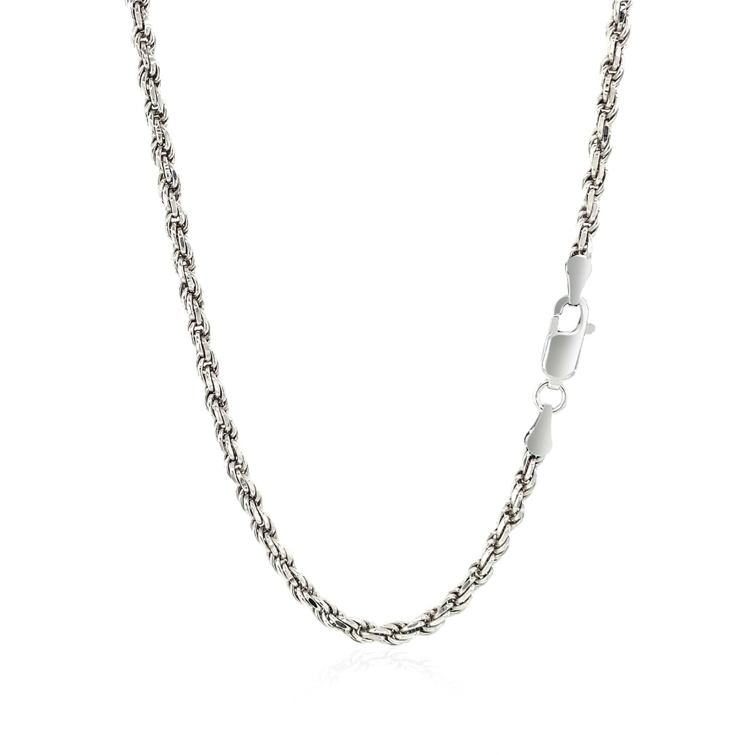 Sterling Silver 2.9mm Diamond Cut Rope Style Chain - DestGlow