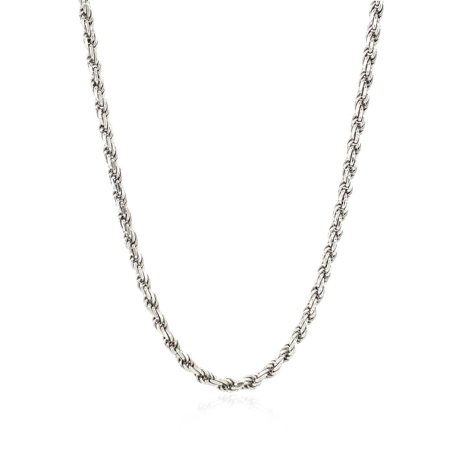 Sterling Silver 2.9mm Diamond Cut Rope Style Chain - DestGlow