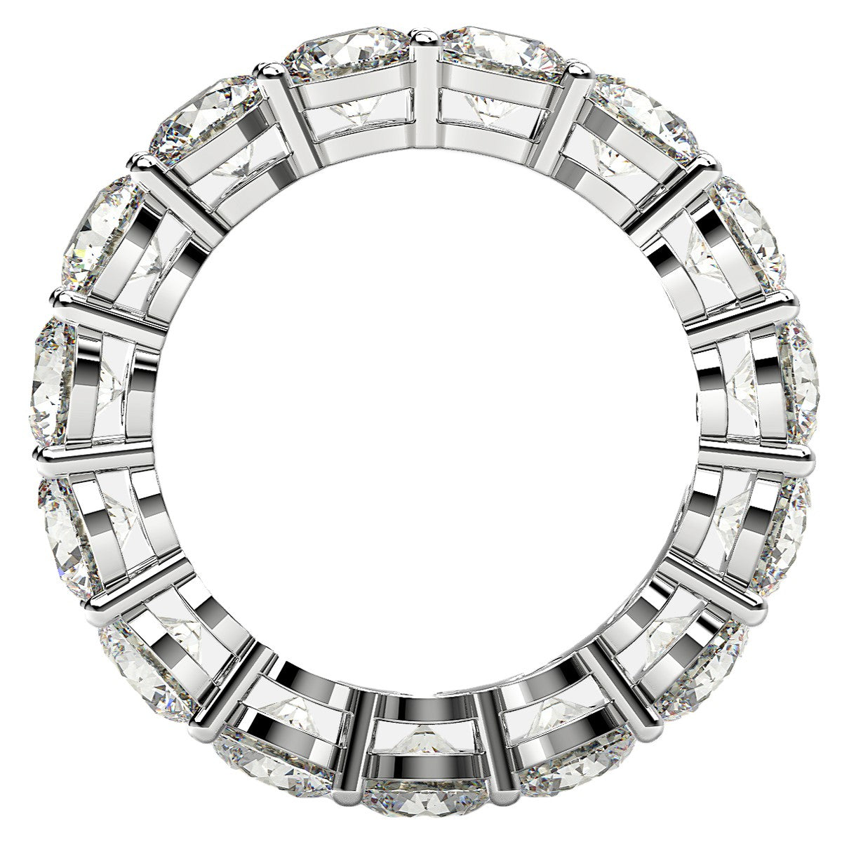 Round Cut Lab Grown Diamond Eternity Ring in 14k White Gold (5 cttw FG/VS2) DestGlow