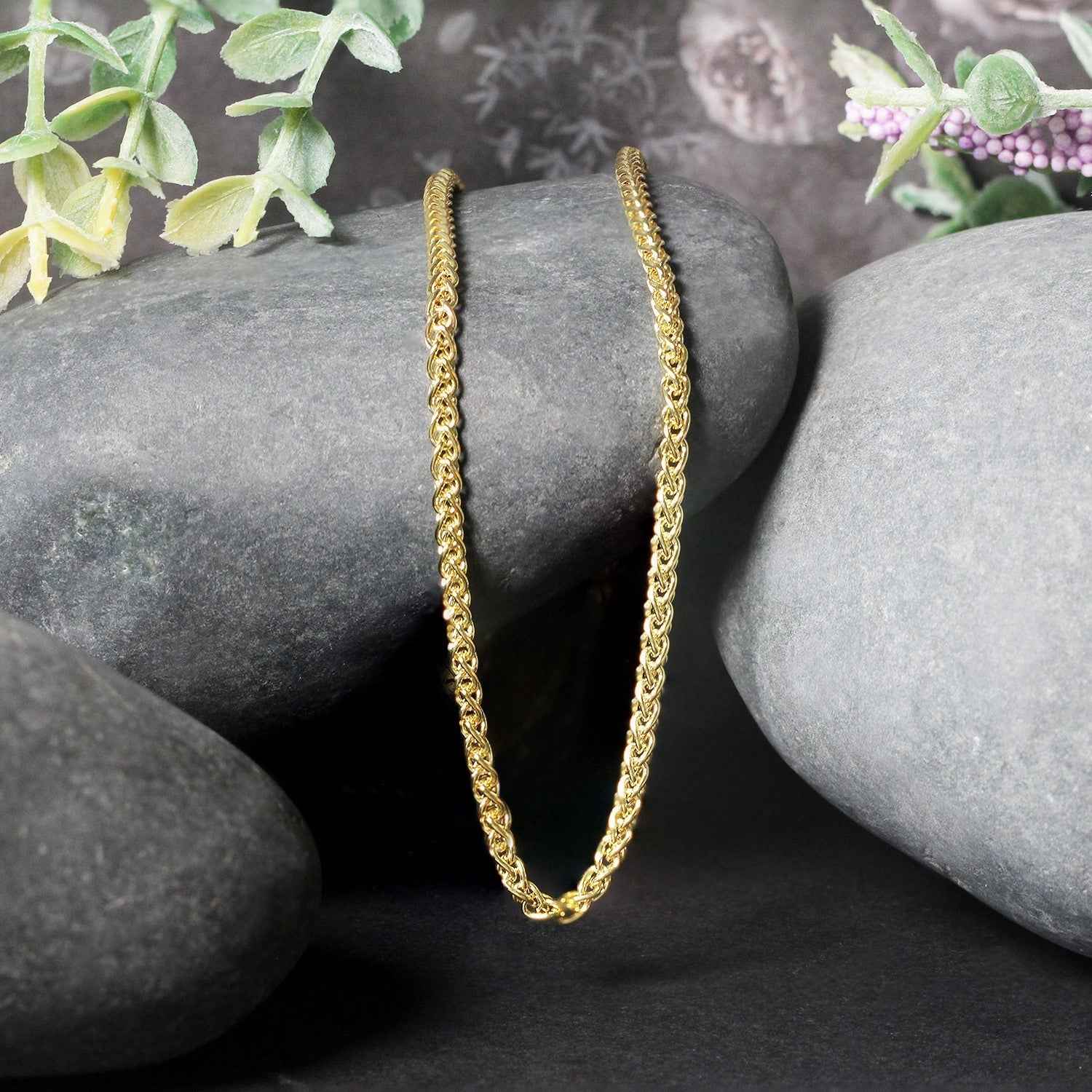 14k Yellow Gold Light Weight Wheat Chain (2.40 mm)