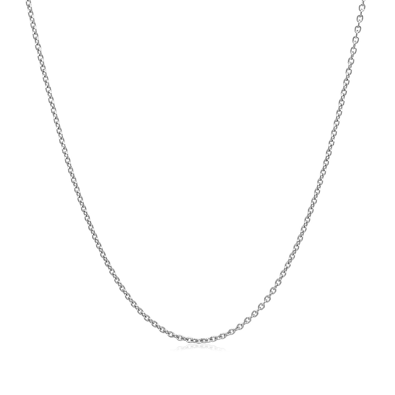 14k White Gold Round Cable Link Chain 1.1mm by Bids.com
