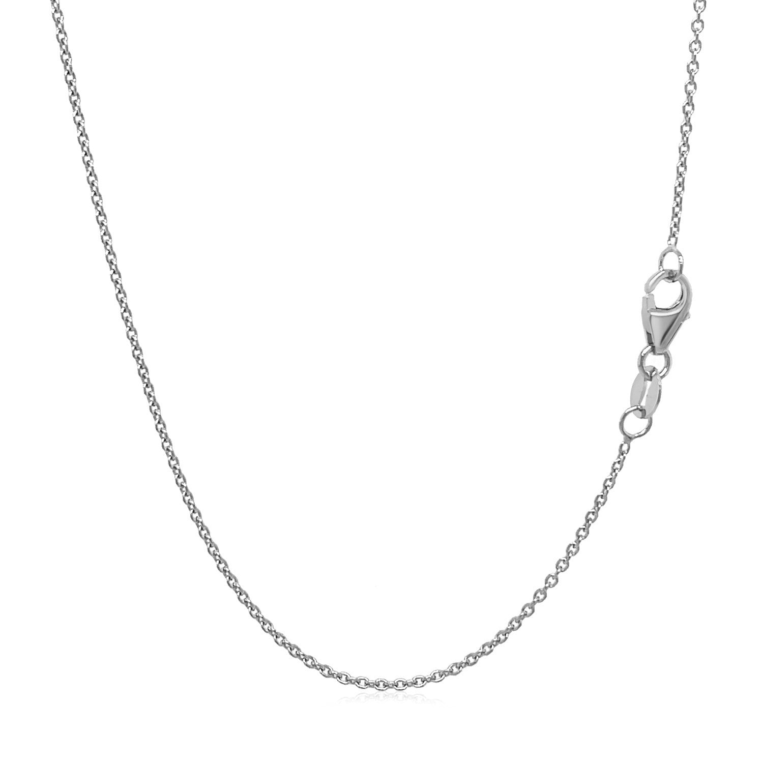 14k White Gold Round Cable Link Chain 1.1mm by Bids.com