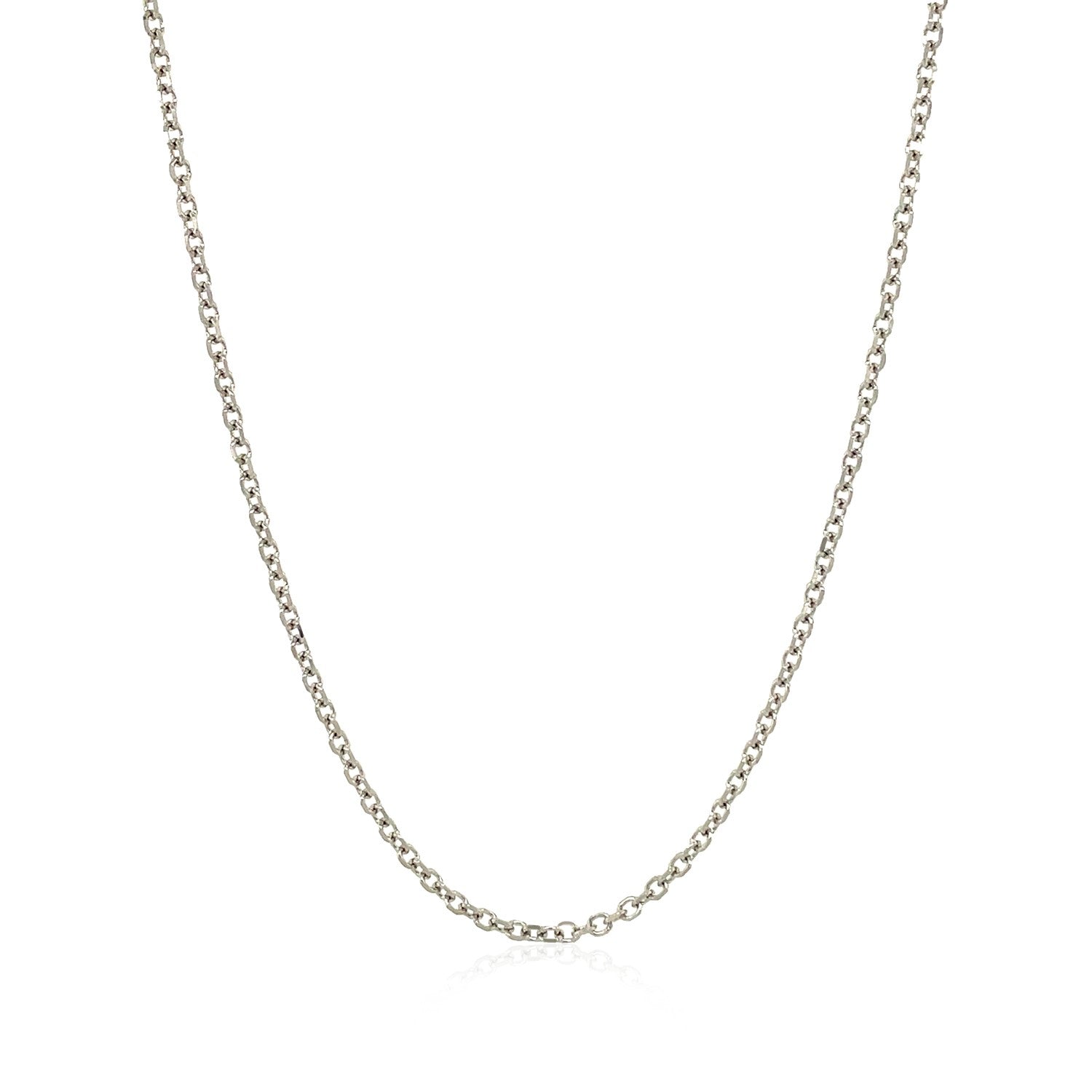 14k White Gold Diamond Cut Cable Link Chain 1.5mm by Bids.com