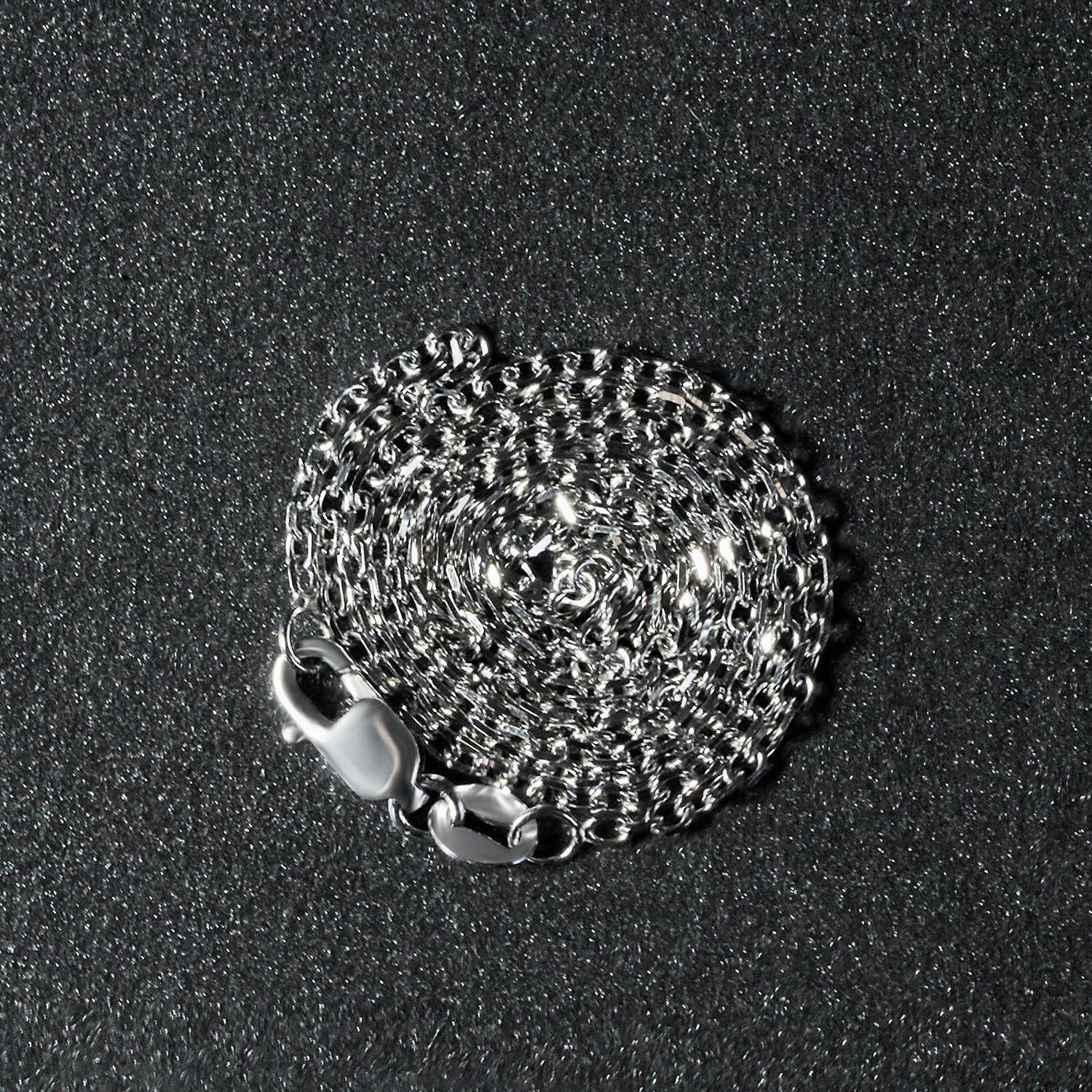 14k White Gold Diamond Cut Cable Link Chain 1.5mm by Bids.com