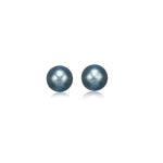 14k Yellow Gold Cultured Black Pearl Stud Earrings (6.0 mm) - earrings