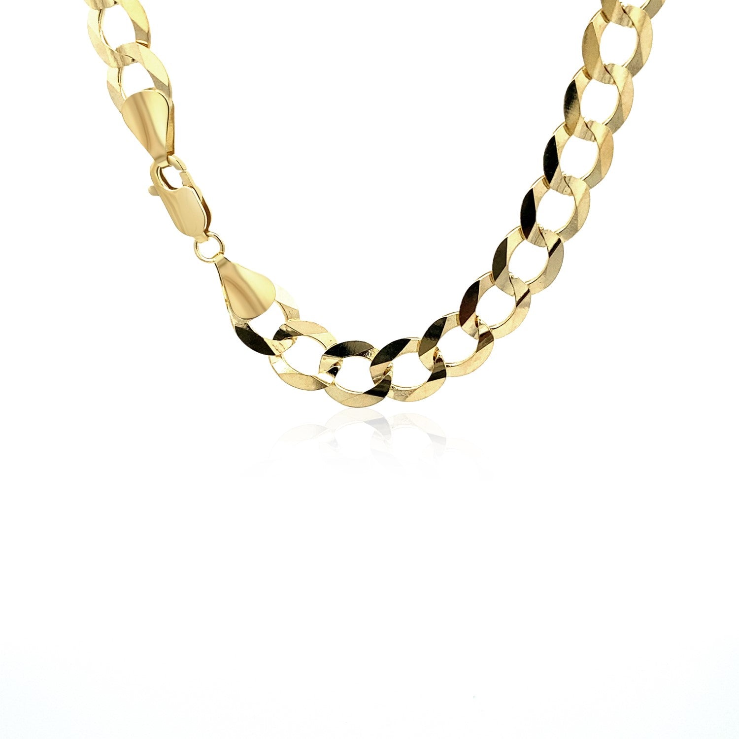 8.2mm 14k Yellow Gold Solid Curb Chain by Bids.com