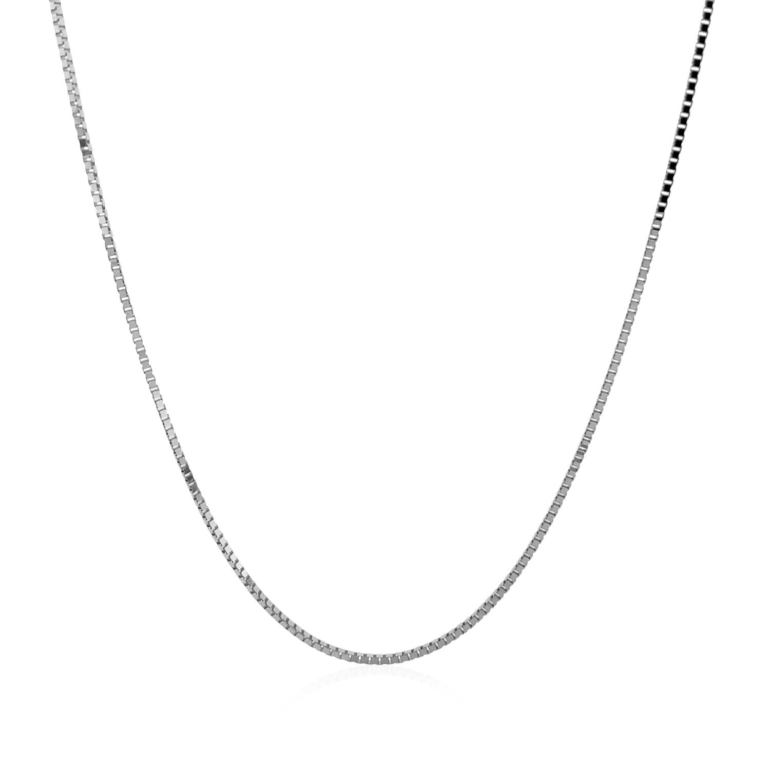 14k White Gold Classic Box Chain 0.8mm by Bids.com