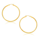 14k Yellow Gold Polished Hoop Earrings (30mm) - earrings
