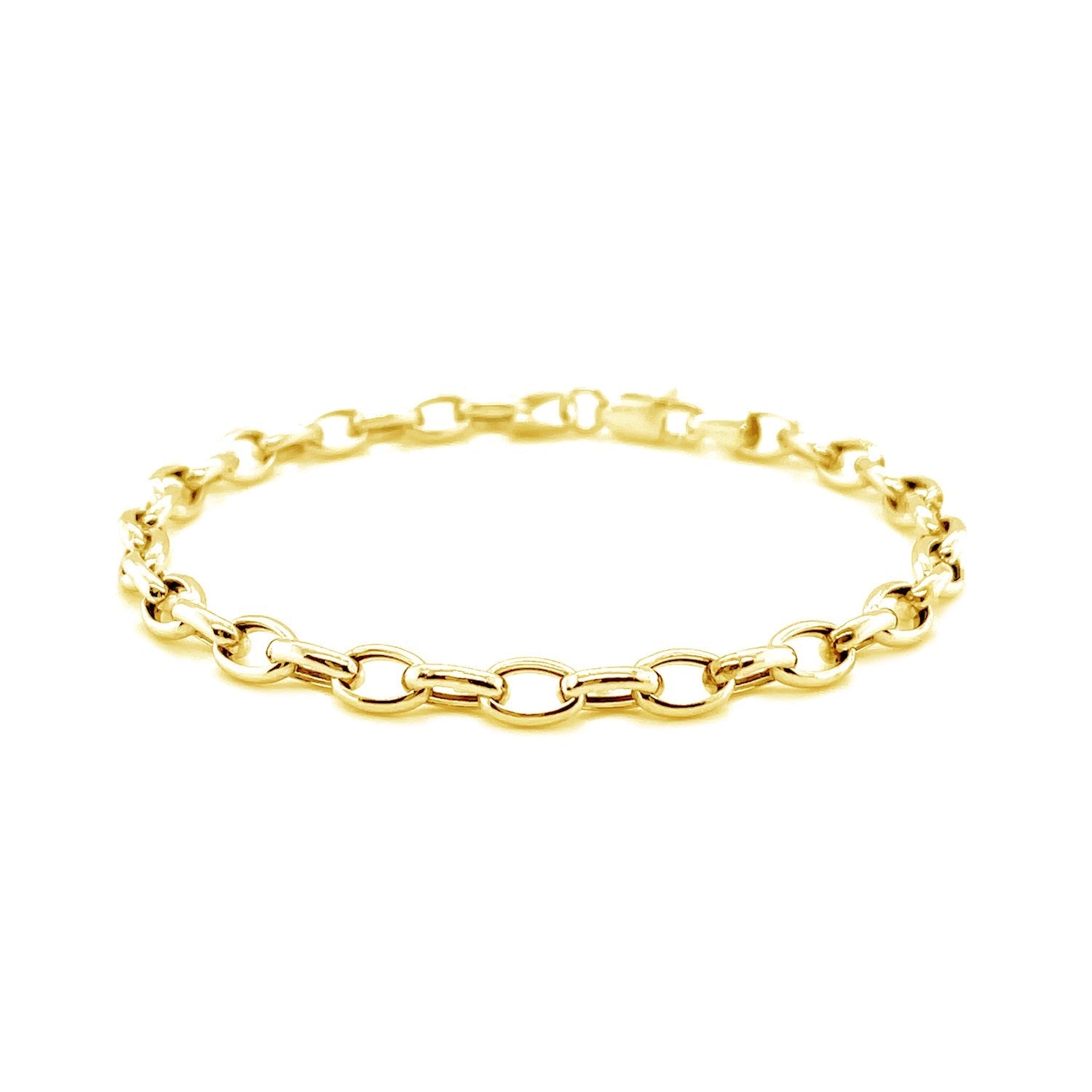 4.6mm 14k Yellow Gold Oval Rolo Bracelet by Bids.com