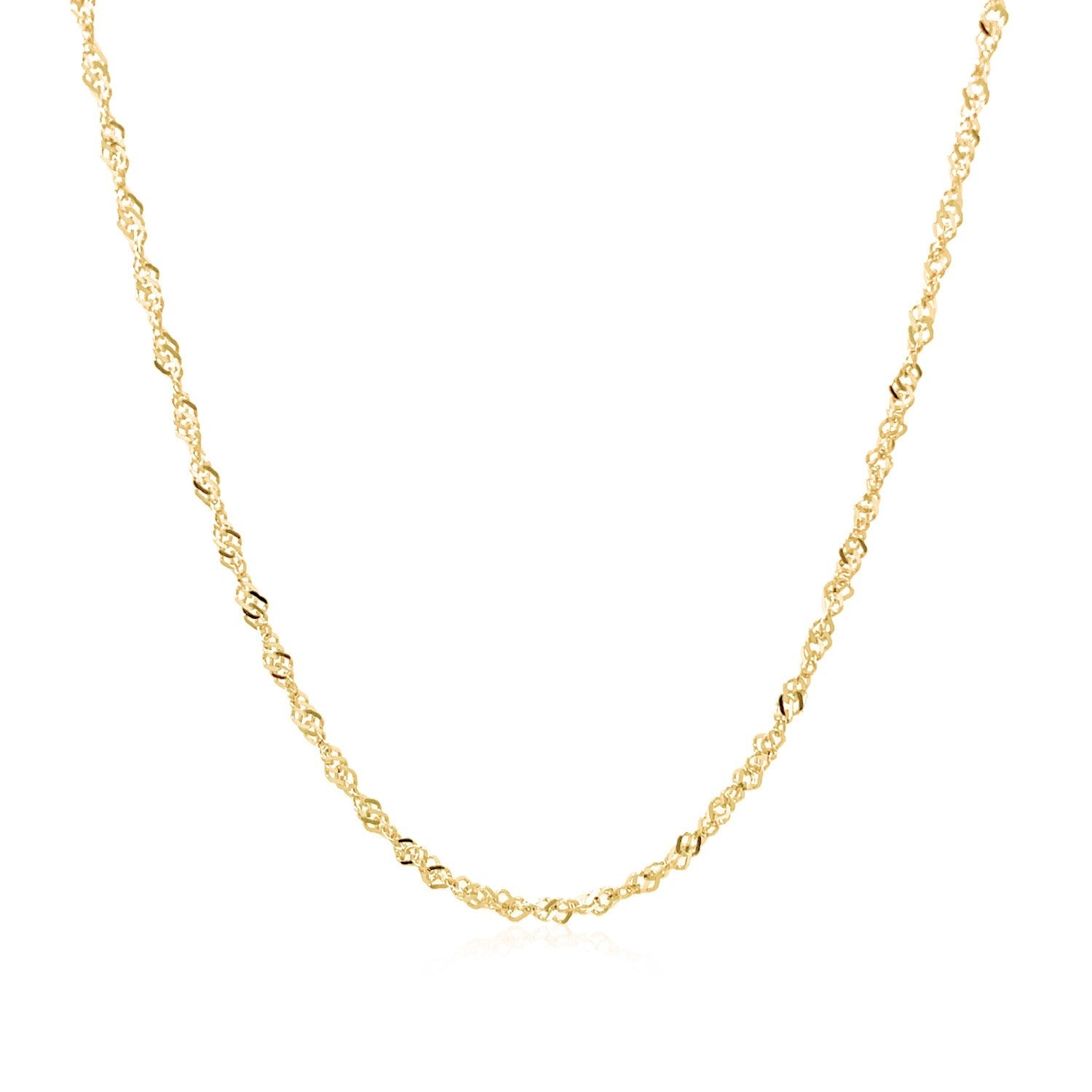 14k Yellow Gold Singapore Chain (1.30 mm) by Avera Group