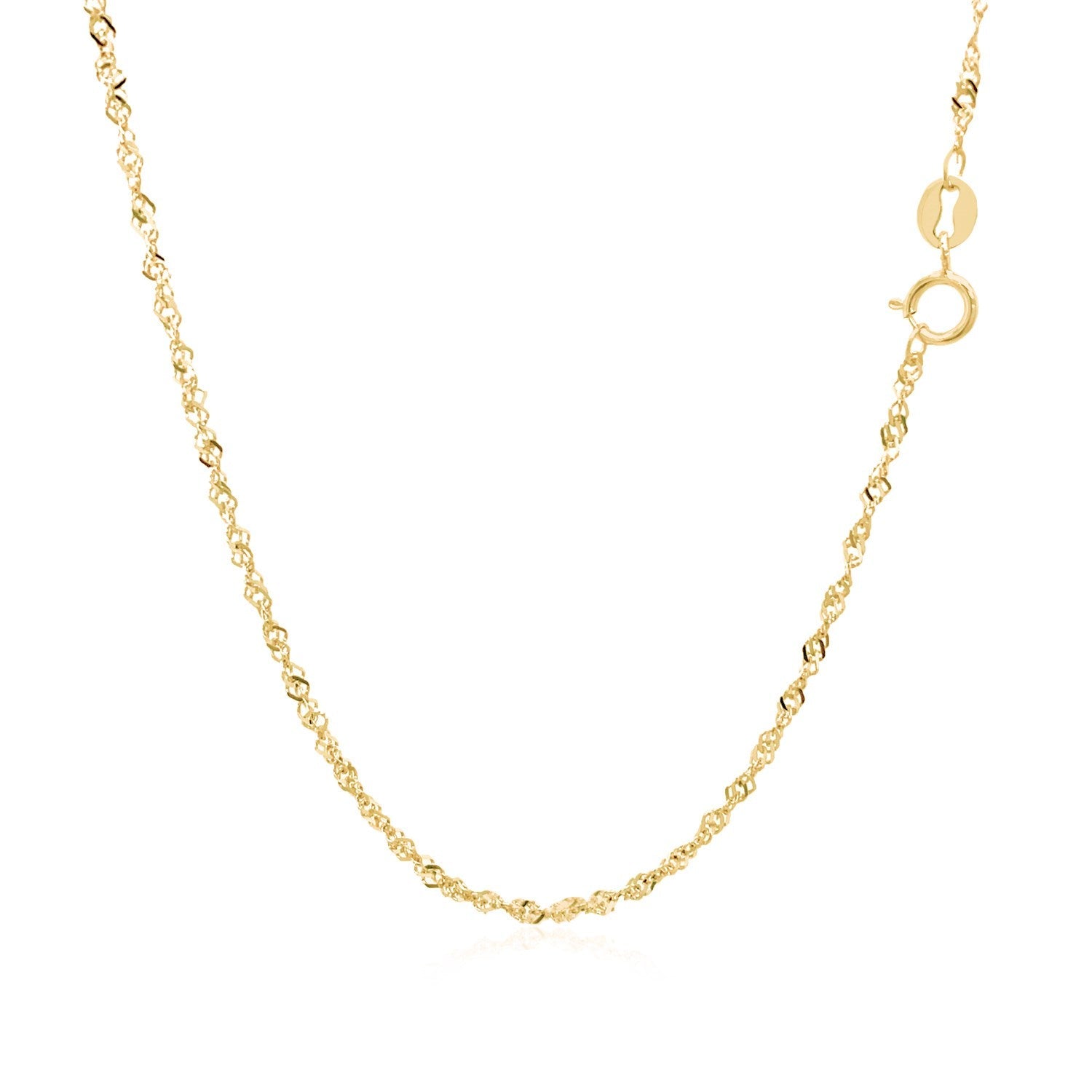 14k Yellow Gold Singapore Chain (1.30 mm) by Avera Group