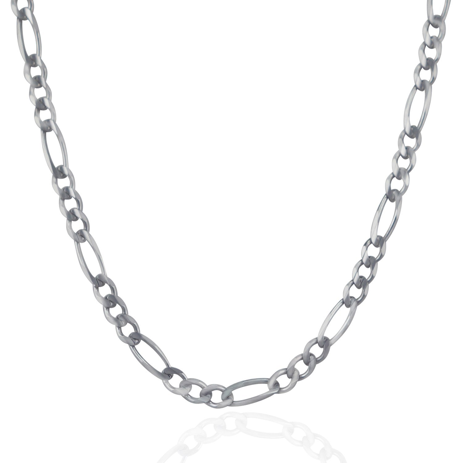4.6mm 14k White Gold Solid Figaro Chain by Bids.com
