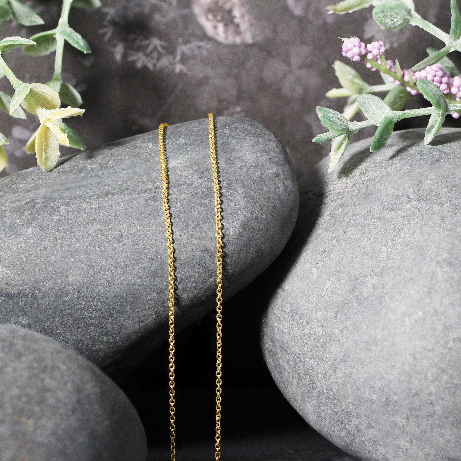 14k Yellow Gold Round Cable Link Chain 1.2mm by Bids.com