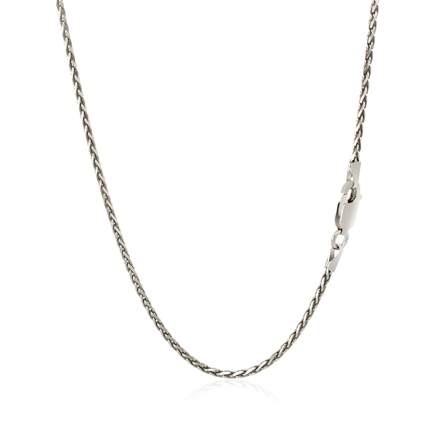 Sterling Silver Rhodium Plated Wheat Chain 1.5mm by Bids.com