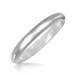 Sterling Silver Dome Style Bangle with Rhodium Plating - DestGlow