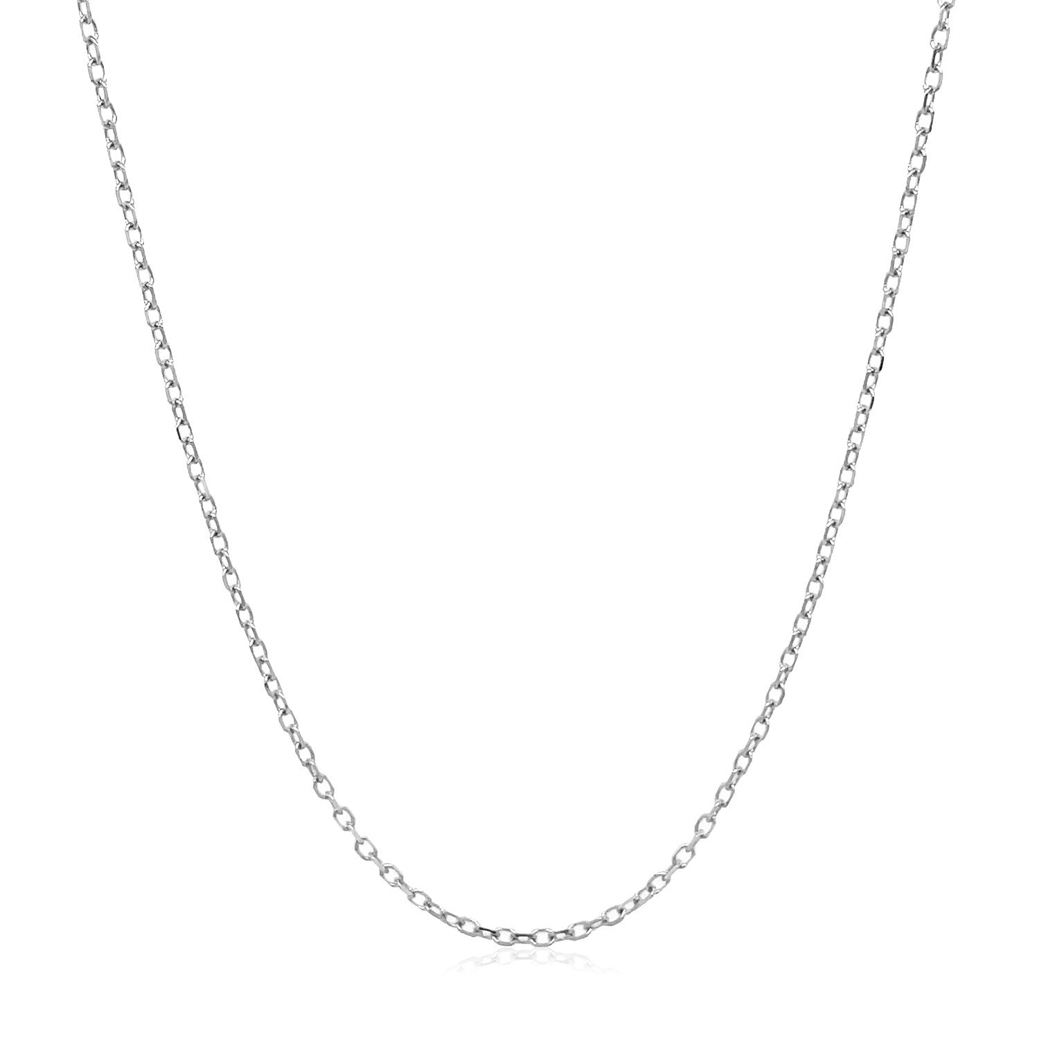 14k White Gold Faceted Cable Link Chain (1.20 mm) - DestGlow