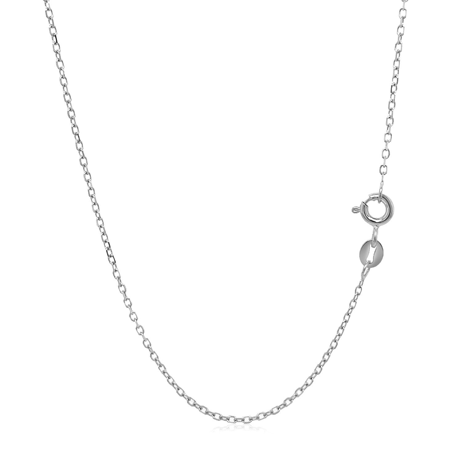 14k White Gold Faceted Cable Link Chain (1.20 mm) - DestGlow