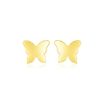14k Yellow Gold Polished Butterfly Earrings - accessories