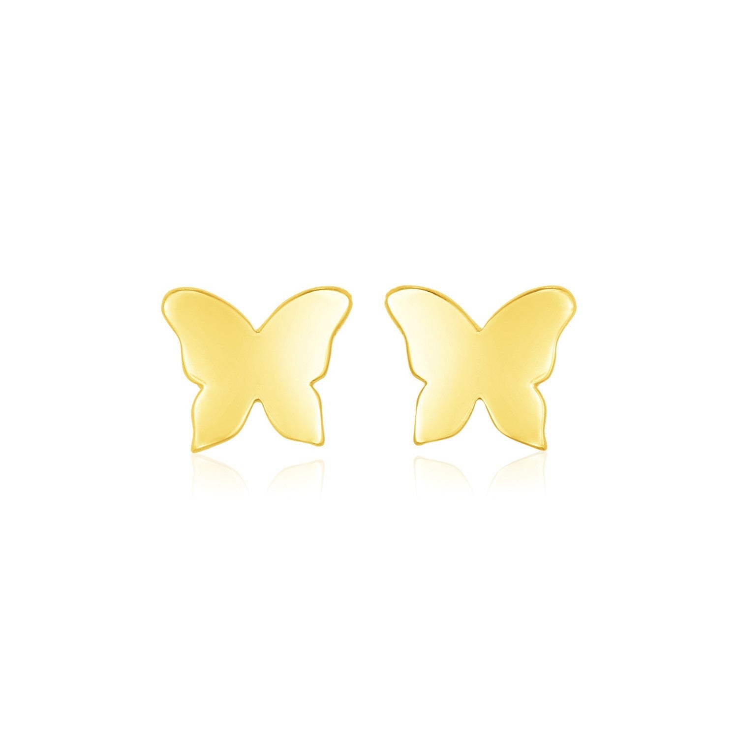 14k Yellow Gold Polished Butterfly Earrings - accessories