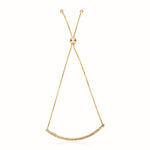 14k Yellow Gold Chain Bar Lariat Style Bracelet - necklaces