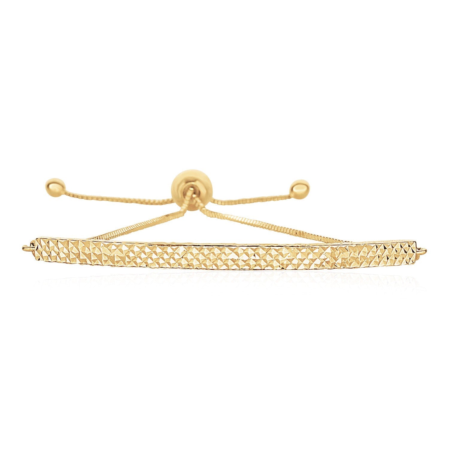 14k Yellow Gold Chain Bar Lariat Style Bracelet by Bids.com