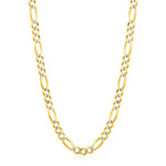 14K Yellow Gold Solid Pave Figaro Chain (5.90 mm)