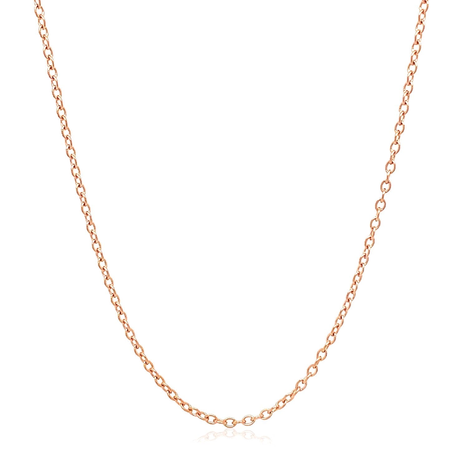 18k Rose Gold Round Oval Link Chain (1.50 mm) by Avera Group