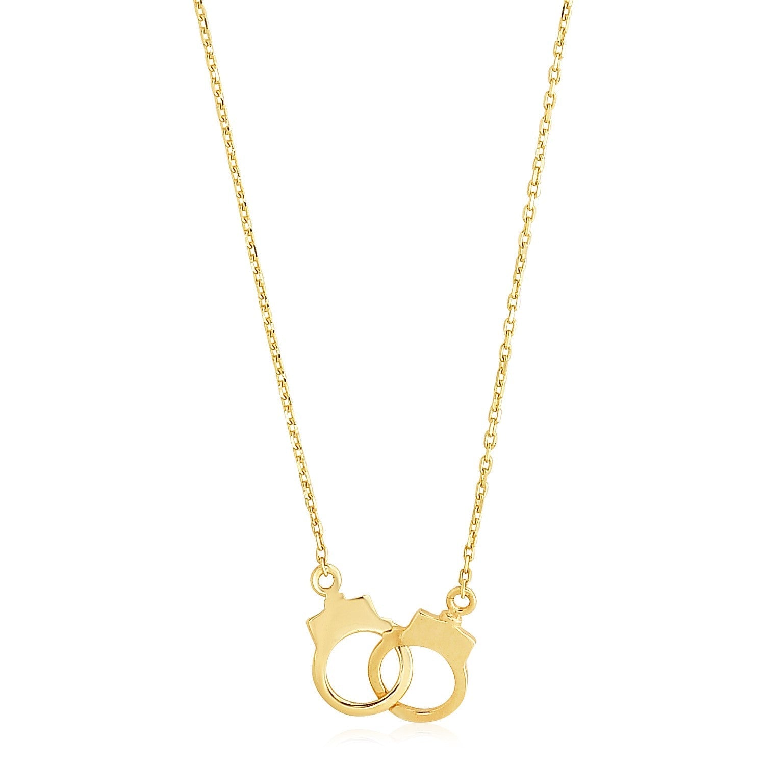 14k Yellow Gold High Polish Handcuff Necklace DestGlow