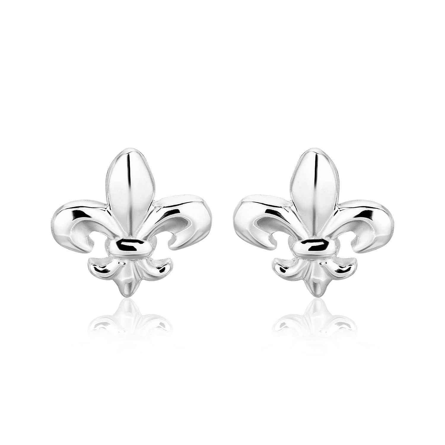 Sterling Silver Fluer De Lis Earrings