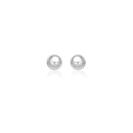 14k White Gold Classic Stud Earrings (8mm) - earrings