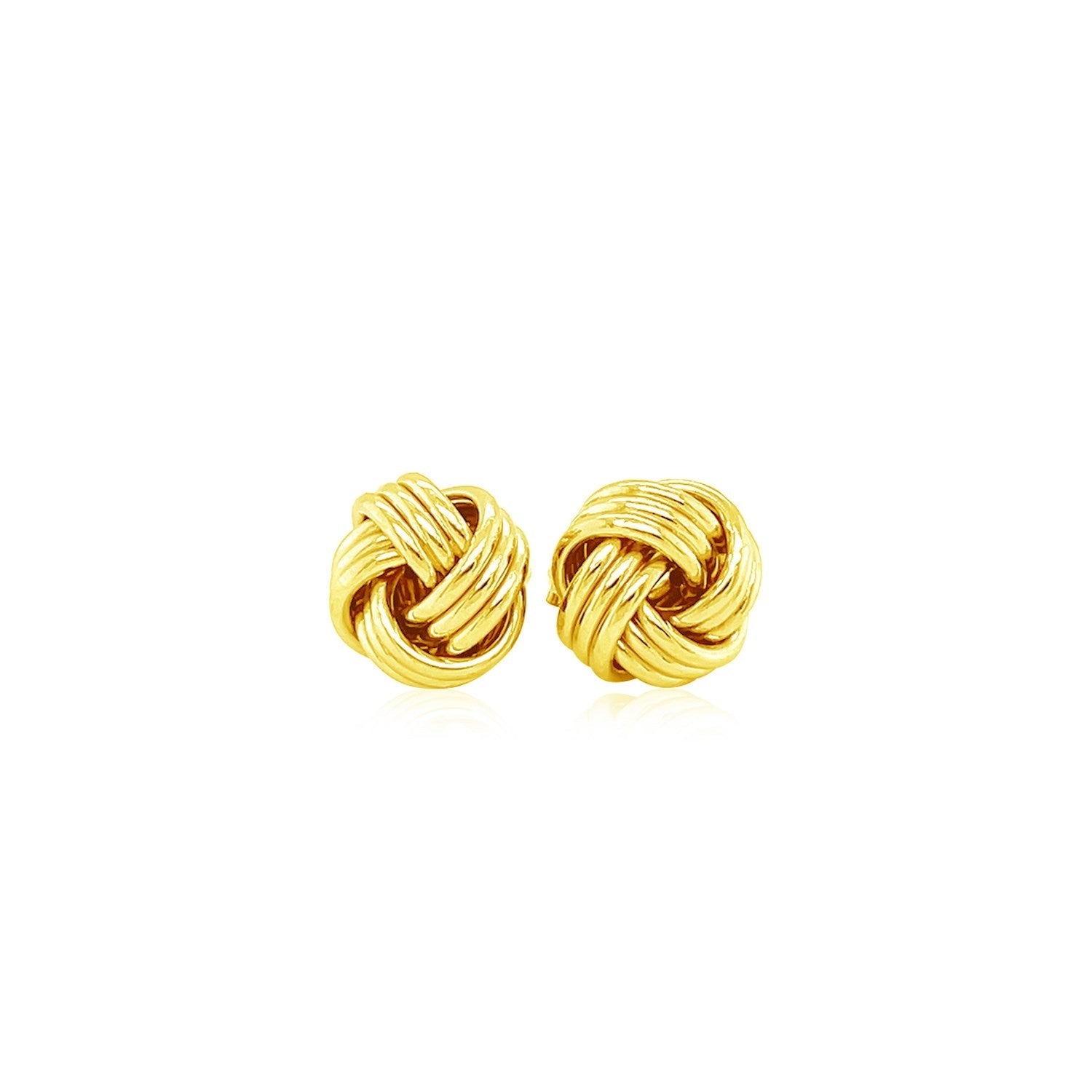 Love Knot Post Earrings in 14k Yellow Gold - DestGlow