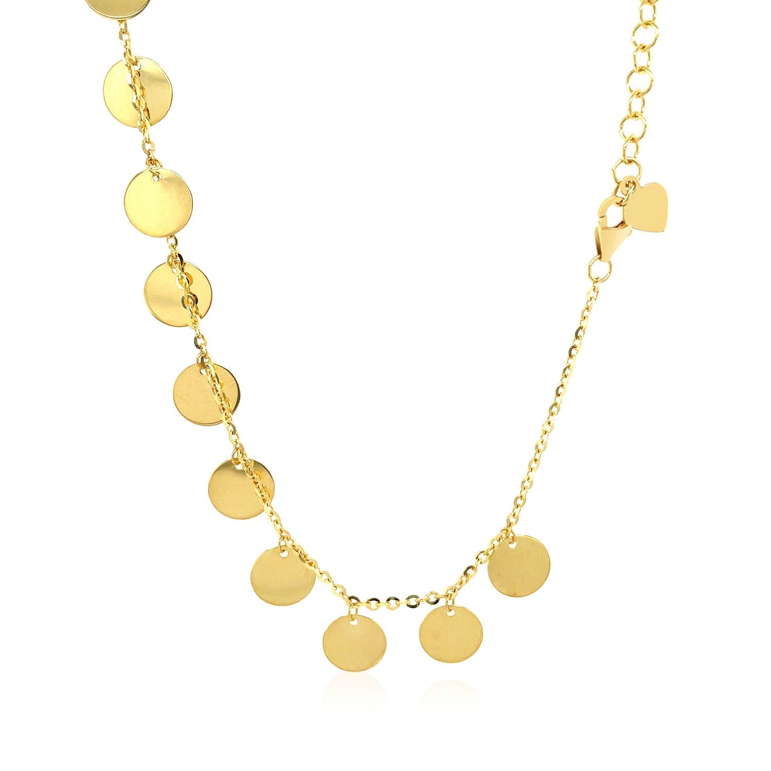 Choker Necklace with Polished Discs in 14k Yellow Gold by Bids.com