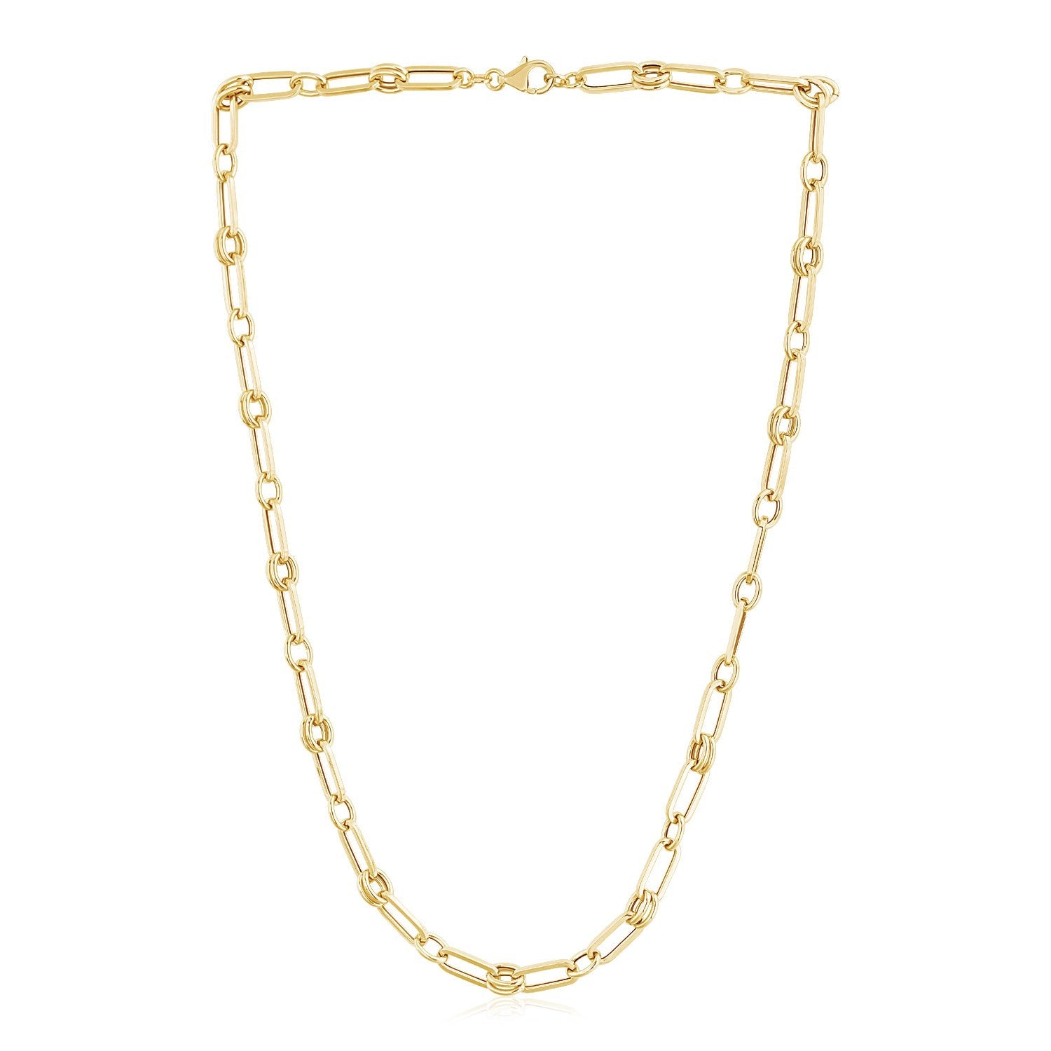 14k Yellow Gold High Polish Paperclip Rondel Link Chain by Bids.com