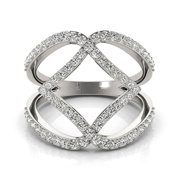14k White Gold Entwined Design Diamond Dual Band Ring (3/4 cttw) by Bids.com