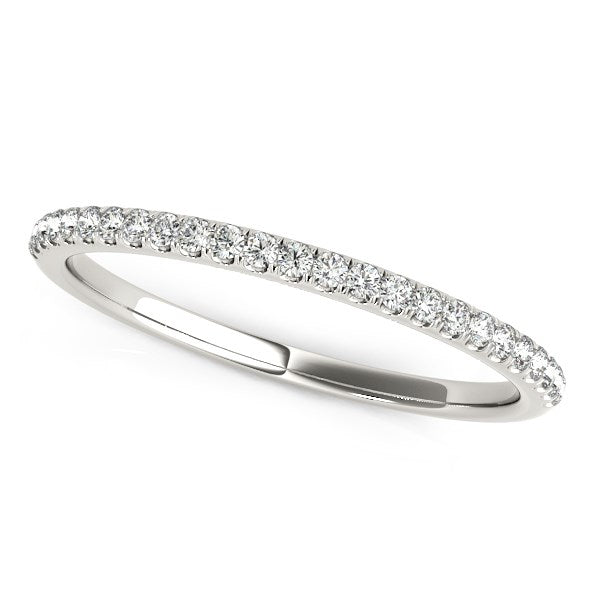 14k White Gold Diamond Wedding Band in Pave Setting (1/8 cttw) by Bids.com