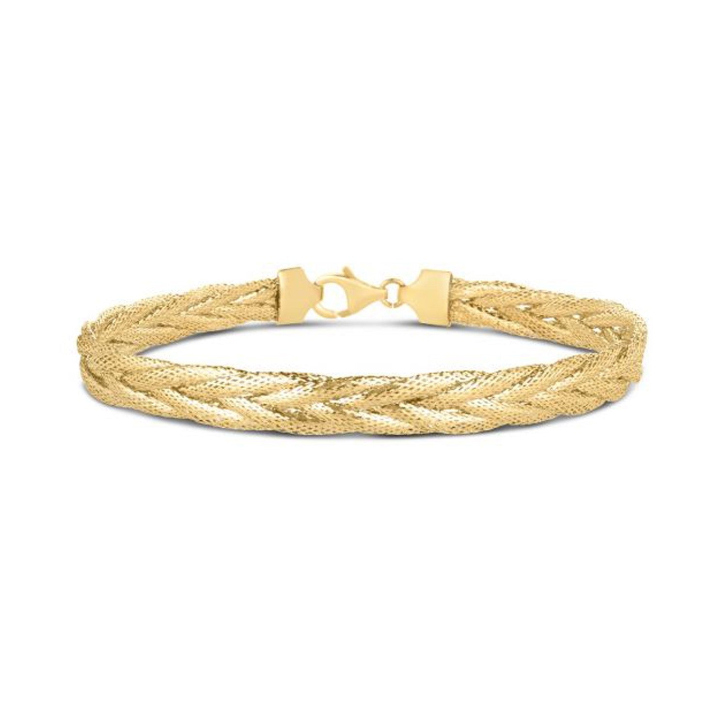 14k Yellow Gold Rapunzel Woven Bracelet (6.00 mm) by Bids.com