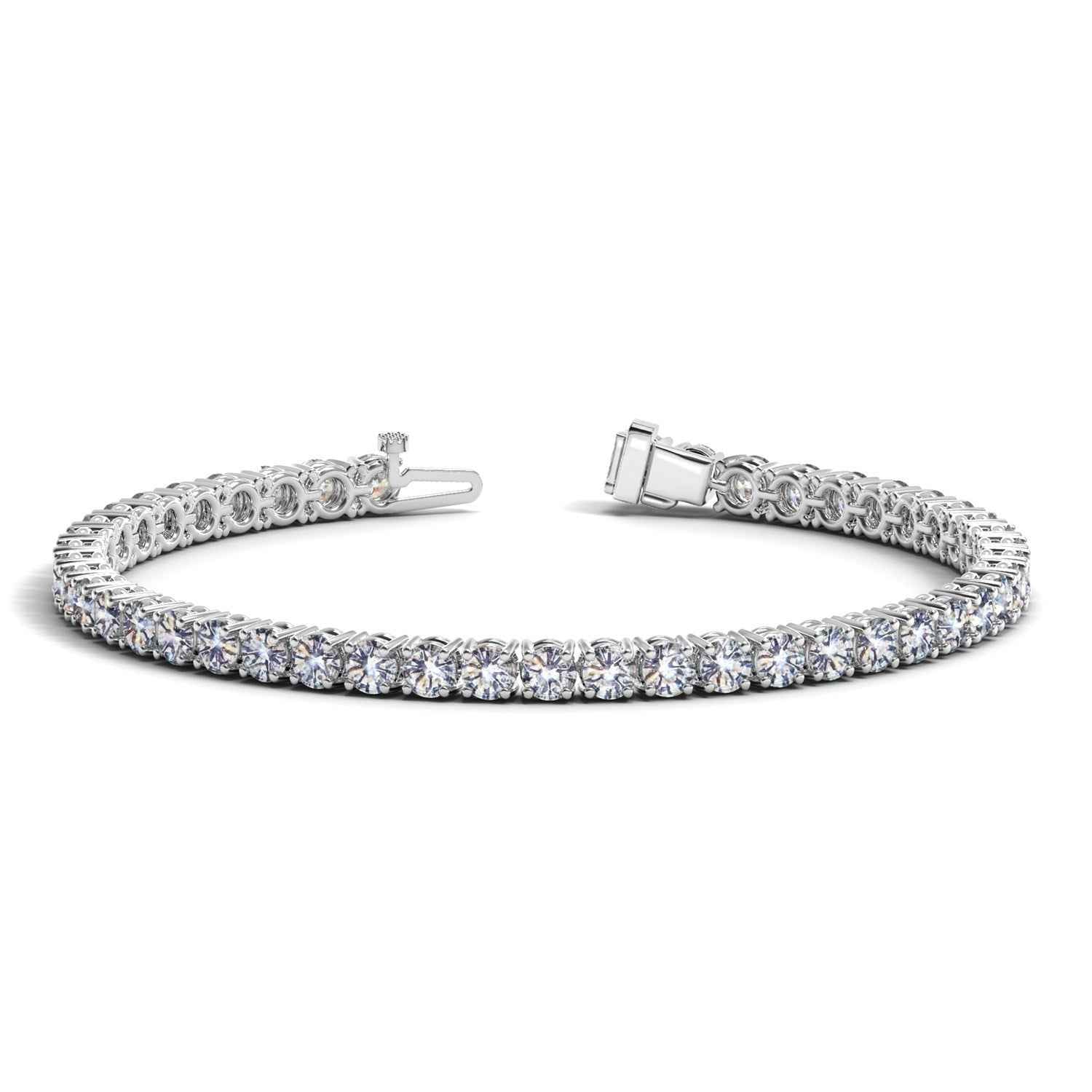 Lab Grown Round Diamond Tennis Bracelet in 14k White Gold (10 cctw F/G VS2/SI1)