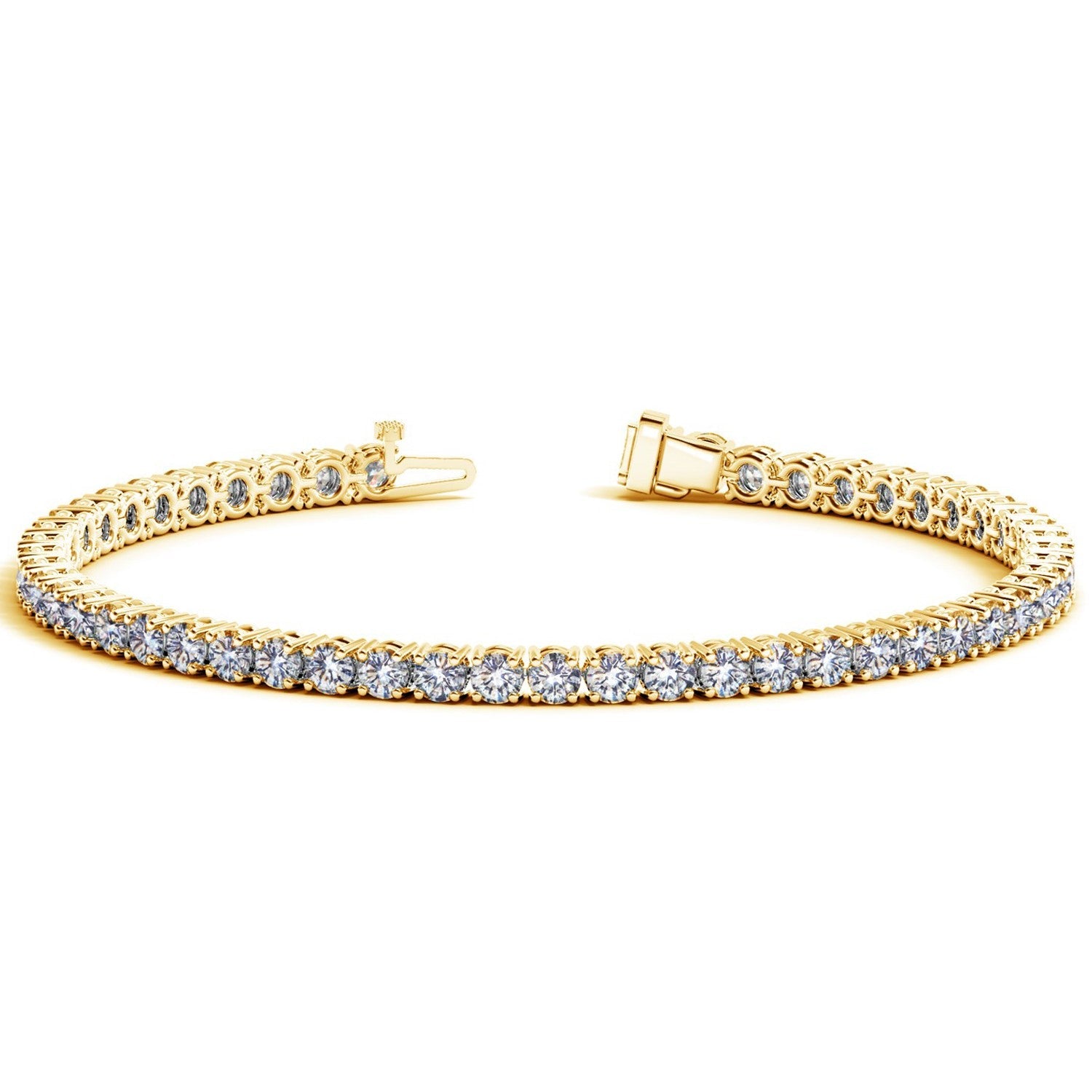 Lab Grown Round Diamond Tennis Bracelet in 14k Yellow Gold (7 cctw F/G VS2/SI1) by Bids.com