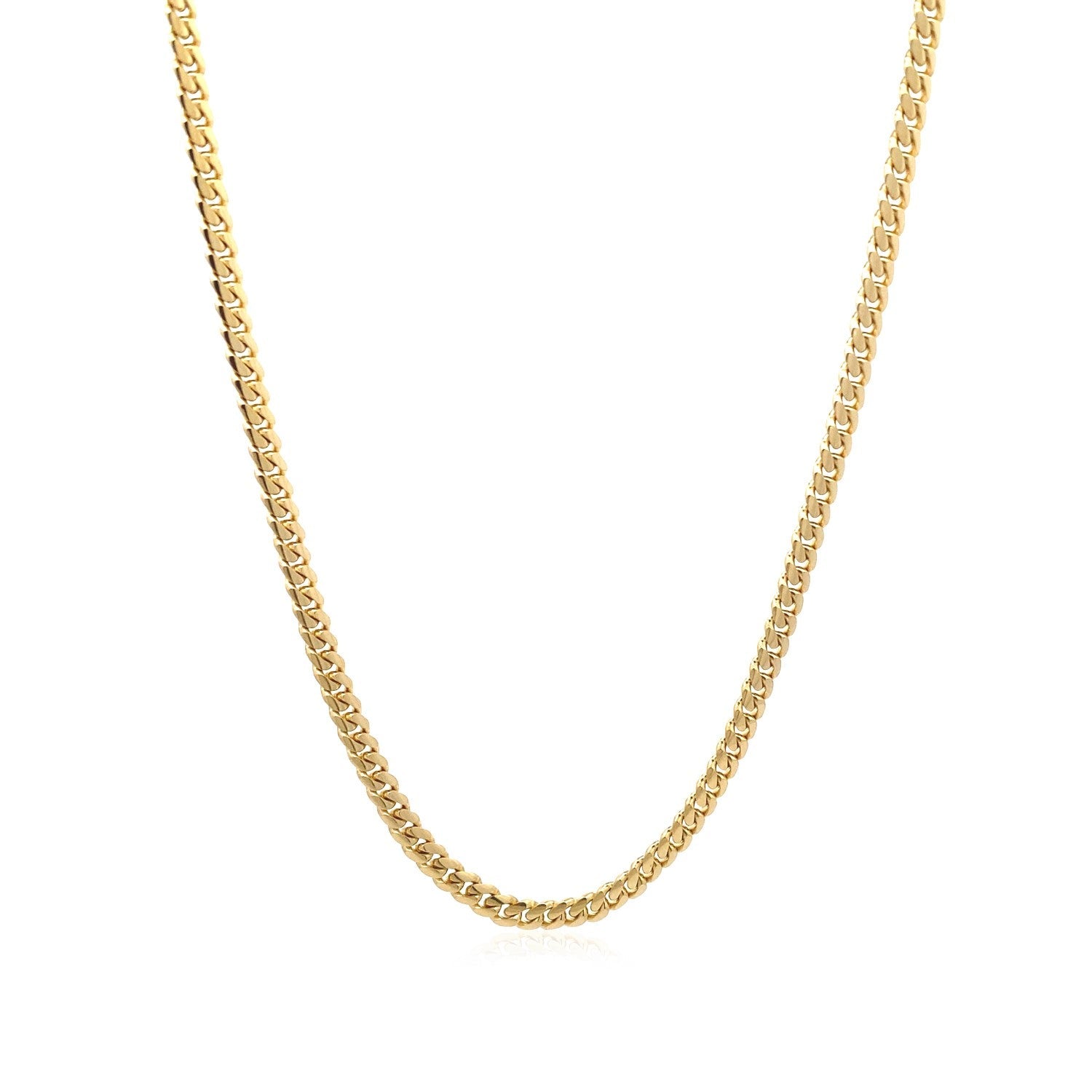 3.2mm 14k Yellow Gold Classic Solid Miami Cuban Chain by Bids.com