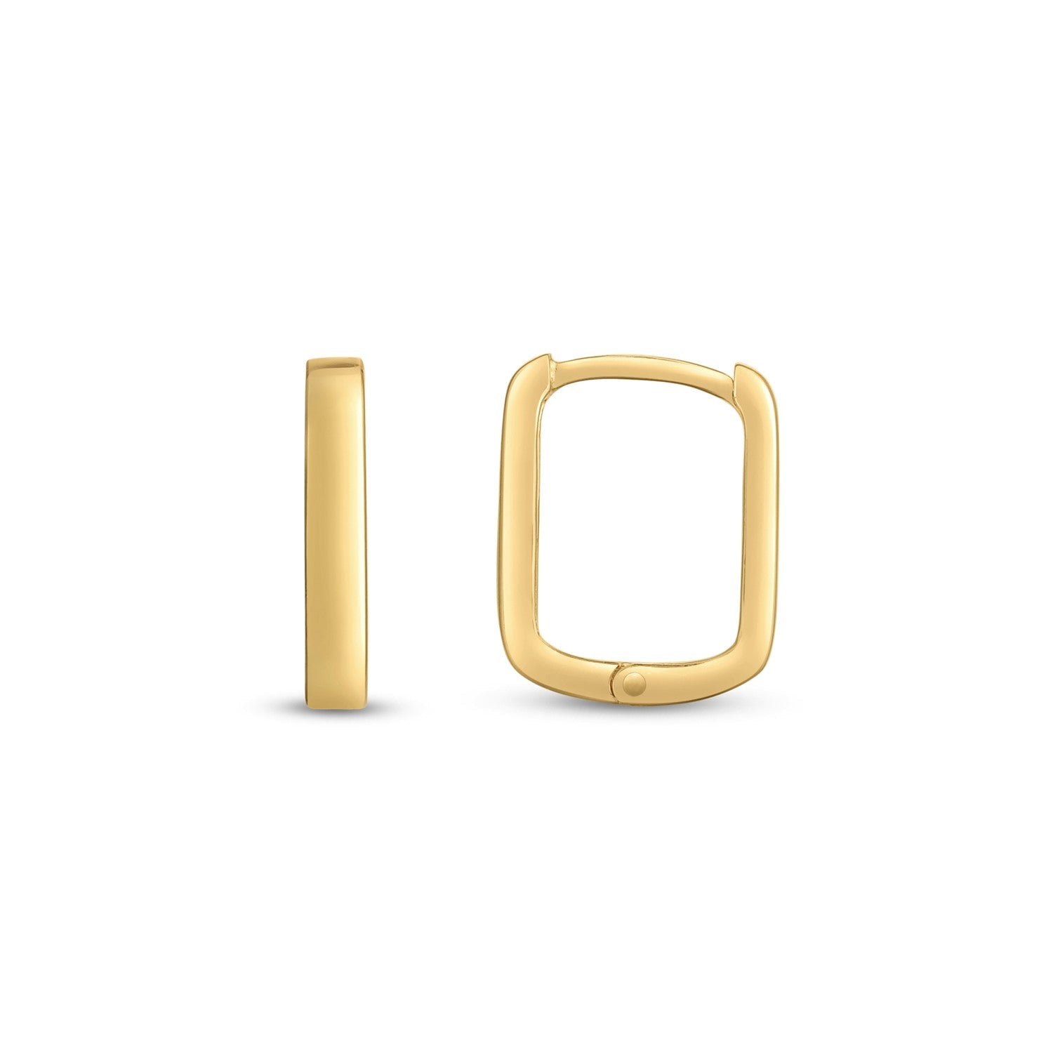 14k Yellow Gold Small Square Huggie Hoops DestGlow
