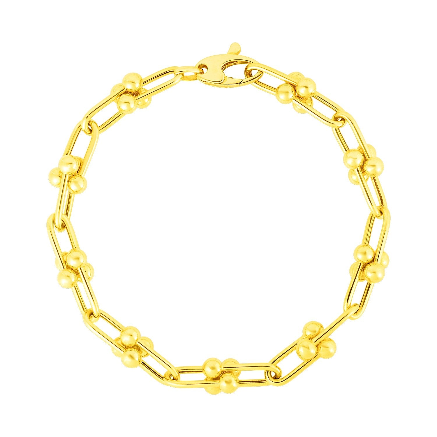14k Yellow Gold 7 1/2 inch Jax Chain Bracelet by Bids.com
