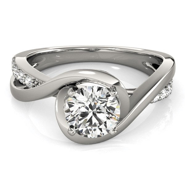 14k White Gold Split Band Round Bypass Diamond Engagement Ring (1 1/8 cttw) by Bids.com